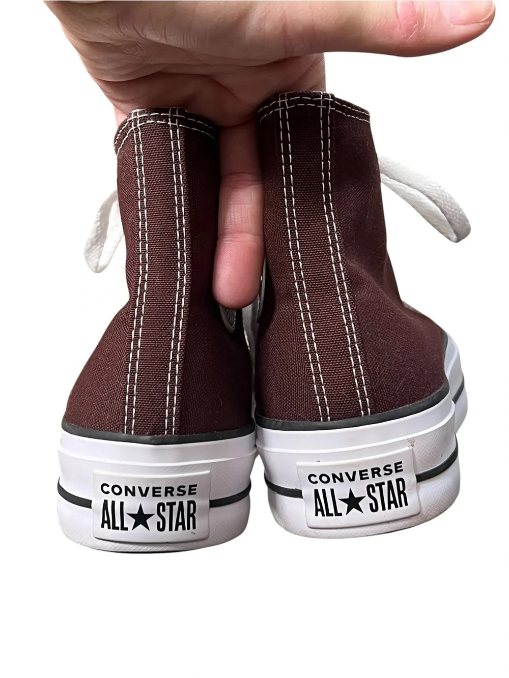 Converse Chuck Taylor all star lift platform lace up sneakers in brown - Picture 4 of 8